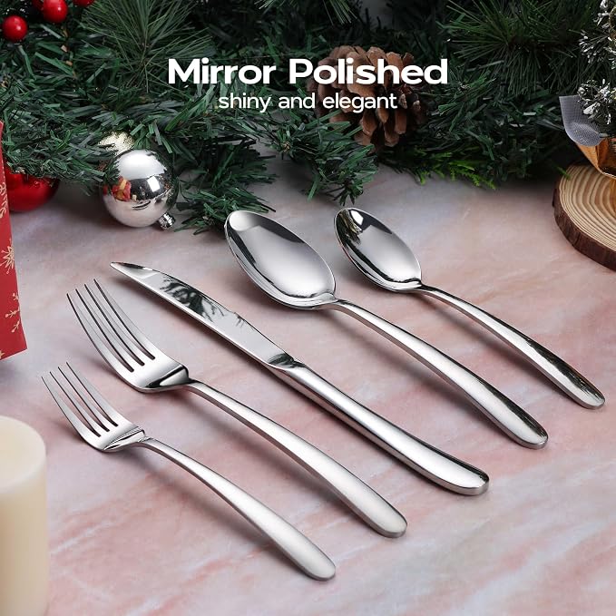 Onader 60 Piece Heavy Duty Silverware, Cutlery Set - Image 8