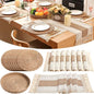 Boho Placemats 4/6/8 Set of Round Woven Placemat Macrame Style Bicolor by Gandeer