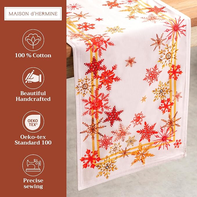 Maison d' Hermine Table Runner 100% Cotton 14.50" x 108" | Table Runners 108 - Image 2