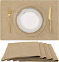 homing Cotton Linen Placemats Set of 4, Cloth Washable Farmhouse Dining Table Mats for Indoors & Outdoors, Easy to Clean, Linen, 13 x 19 Inch