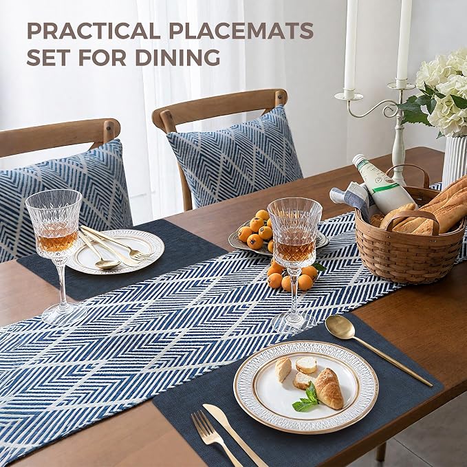 NCUE Vinyl Placemats Set of 12, Heat Resistant, Nonslip Faux Leather Waterproof - Image 5