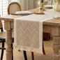 Coffee Geometric Linen Table Runner by UWWGKK