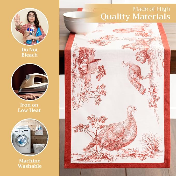 Maison d' Hermine Table Runner 100% Cotton 14.50" x 108" | Table Runners 108 - Image 3