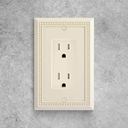 Henne Bery Sunken Pearls Heavy Duty Switch Plate/Wall Plate/Outlet Cover (Single Decorator 3PK, Light Almond)
