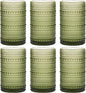 Moretoes 12 Oz Green Hobnail Drinking Glasses Set of 6, o Water Glass Cups | 12 by Moretoes