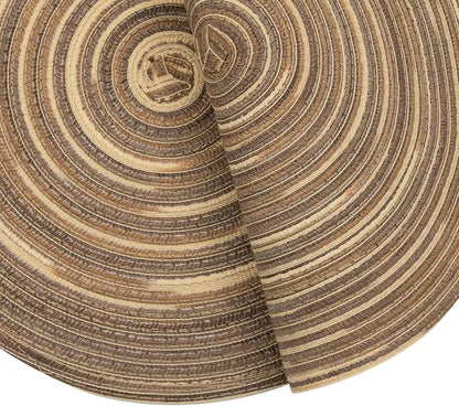 SHACOS Round Placemats Set of 6 Washable 15 inch Variegated Braided Round Place - Image 5