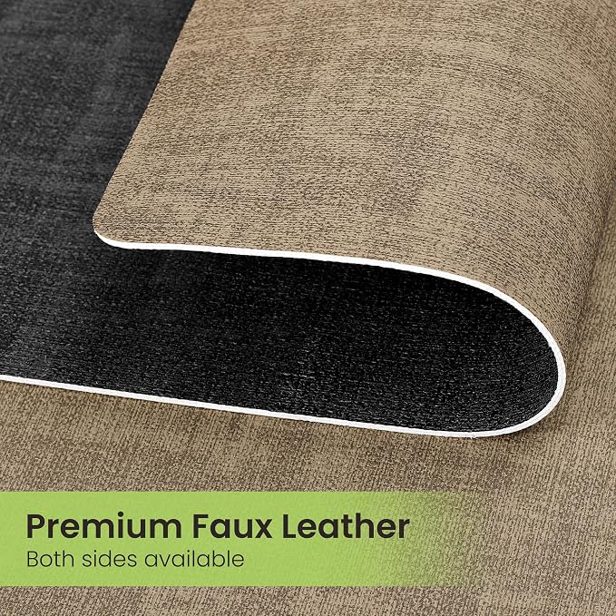 Fyvva Placemats Set of 6 Wipeable Reversible Faux Leather - Image 4
