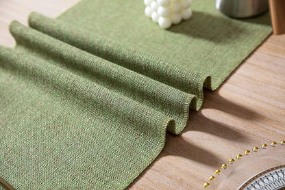 Green Table Runners 90 Inches Long, Burlap Linen Style Rustic Farmhouse Table - Image 5