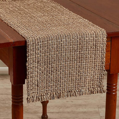 Park Designs Tweed Table Runner 15" x 54", Espresso | Hand-Loomed Yarn | - Image 5