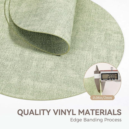 13" Round Placemats Set of 4, Reversible Faux Leather Heat Resistant Table Mats - Image 5