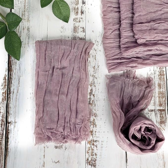 Efavormart 5 Pack 24"x19" Violet Amethyst Matte Gauze Cheesecloth Napkins - Image 6