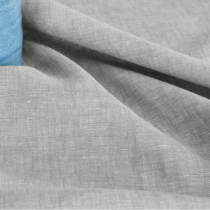 Solino Home 100% Pure Linen Table Runner Chambray Grey, Athena 14 x 72 in | - Image 9