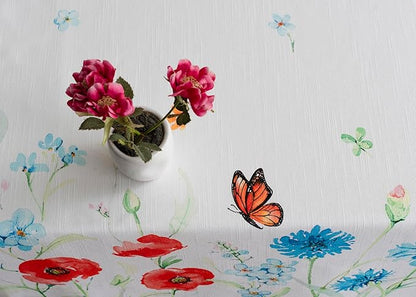 Maison d' Hermine Table Cloth Rectangle Table 100% Cotton 60 x 120 Inches Tablecloth Reusable Decorative for Dining Room Farmhouse Home Valentines Day Decorations Spring Summer - Summer Whisper