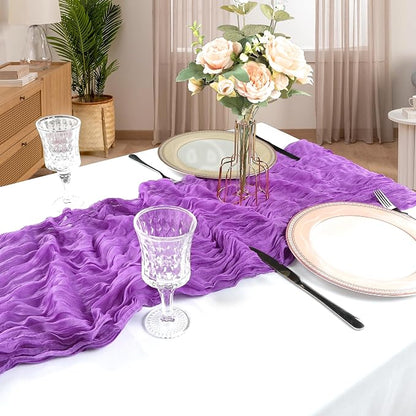 6 Pack 10Ft Purple Cheesecloth Table Runner 23 x 120 Inch | Gauze Rustic Boho - Image 6