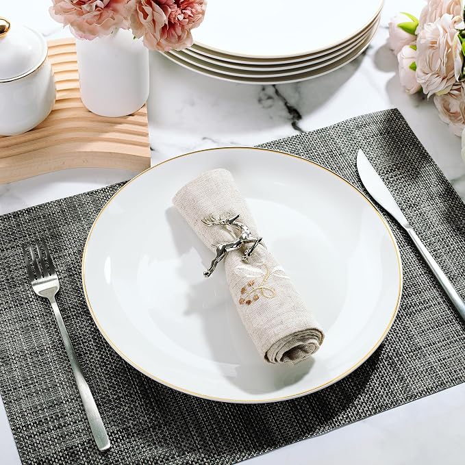 BTaT- White Porcelain Dinner Plates - Image 6