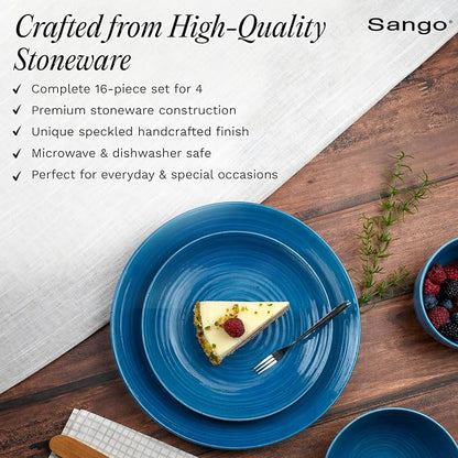 Sango Siterra Artist's Blend 16-Piece Stoneware Dinnerware Set – Service - Image 3