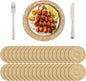 Kochorie Set of 36 Round Woven Placemats 12 Inch Bulrush Placemats Natural Handwoven Boho Rattan Wicker Table Mats for Farmhouse & Home Dining