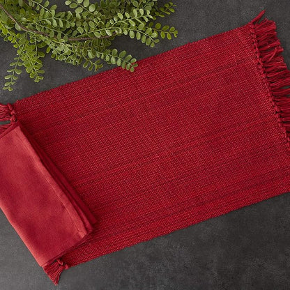 DII Variegated Tabletop Collection, Placemat Set3x19, Tango Red, 6 Piece - Image 7
