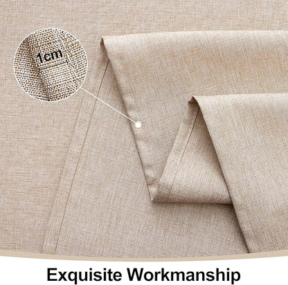 Smiry Square Table Cloth Linen Textured, Waterproof Spillproof Anti-Wrinkle Burlap Tablecloth, Washable Decorative Fabric Table Cover for Dining, Party, Banquet, 60 x 60 Inch, Linen