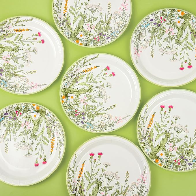 AimFun 24 Pcs Wildflower Diposable Paper Plates 9 Inch Floral Party Plate | - Image 4