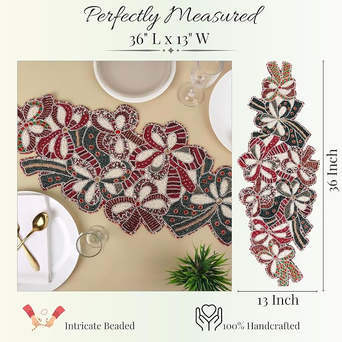 Beaded Table Runner 13 x 36 Inch - Image 4