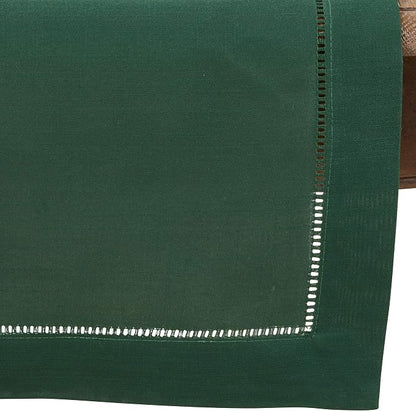 SARO LIFESTYLE Hemstitched Border Table Runner, Jasper Green - Image 3