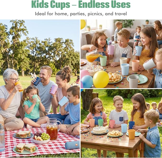 MASTERCOOK 12 Pcs. Small Reusable Cups –8 oz Unbreakable Drinking Glasses - Image 5