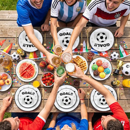 20 White Plastic Soccer Plates, Disposable Plates - Image 9
