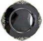 allgala 13-Inch 6-Pack Heavy Quality Round Charger Plates-Floral Black Gold Trim-HD80343
