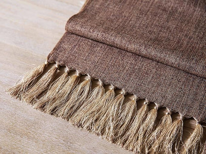 Brown Table Runners 108 Inches Long, Burlap Linen Style Rustic Farmhouse Table - Image 6