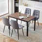 5 PCS Dining Table Set for 4, Modern Engineered Wood Table Walnut Wipe Clean with 4 Upholstered Velvet Home Chair Soft No Arms Accent Chairs with Back for Small Spaces