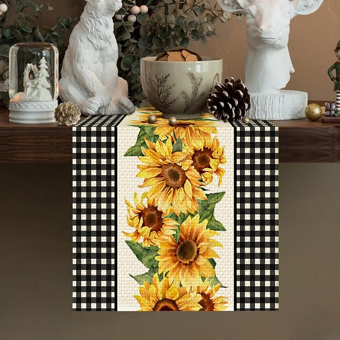 Sunflower Table Runner Kitchen Dining Linen Table Decoration - Image 2