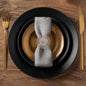 Decozen Set of 8 Silver Napkin Rings in Elegant Stone, Festive, Table Decor Setting for Holiday, Wedding, Birthday, Kitchen, Home Decor, Housewarming Gift - Mothers Day Decorations