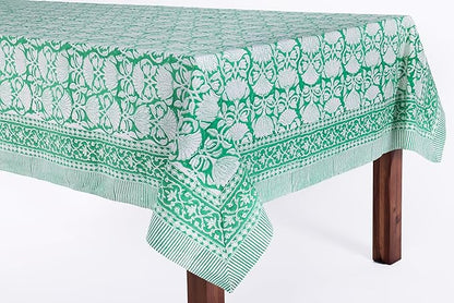 ATOSII Cotton Tablecloth 72 X 140 Inches Meadow Green