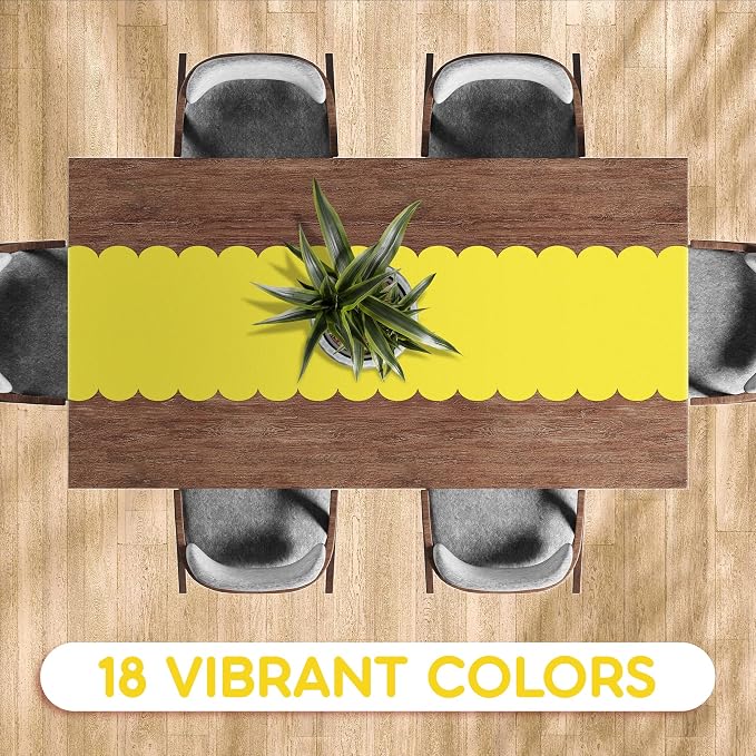 Yellow Scallop Table Runner, Disposable Plastic, 5 Pack - Image 5
