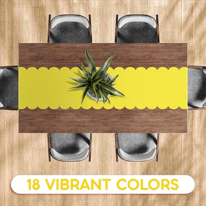 Yellow Scallop Table Runner, Disposable Plastic, 5 Pack - Image 5