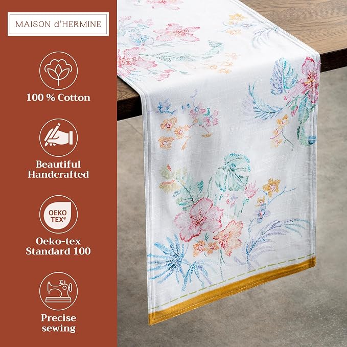 Maison d' Hermine Table Runner 100% Cotton 14.50" x 108" | Table Runners 108 - Image 2