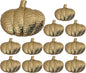 CLEENTABLE Napkin Rings Set of 12, Metal Napkin Holder Cuffs for Dinner Table Décor, Thanksgiving Pumpkin Farmhouse Modern Serviette Rings for Christmas, Weddings, Receptions, (Antique Gold)