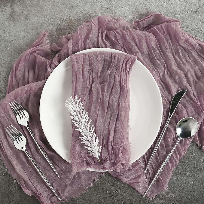 Efavormart 5 Pack 24"x19" Violet Amethyst Matte Gauze Cheesecloth Napkins by efavormart