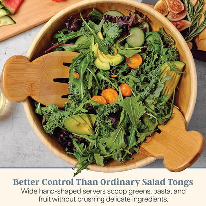 Totally Bamboo Salad Hands, Wood Salad Tongs Alternative - Image 2