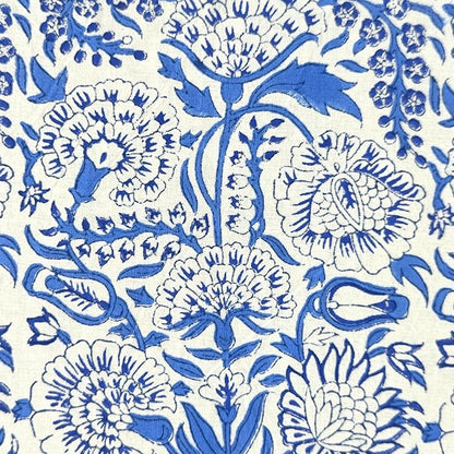 ATOSII Indigo Bloom 100% Cotton Rectangle Summer Tablecloth, Handblock Floral Print Linen Table Cloth for Kitchen Dining I Parties, Weddings, Outdoors, 60 X 108 Inches I 8 Seater