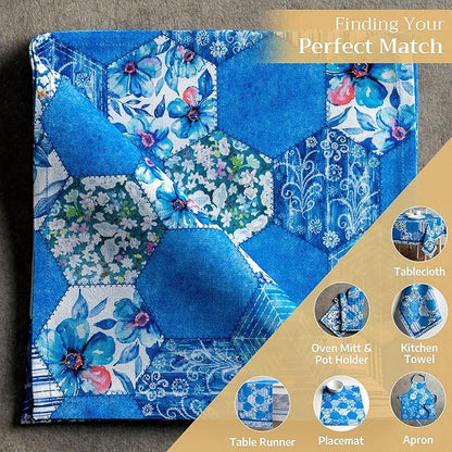 Maison d' Hermine Cloth Napkins Set of 4 100% Cotton Everyday Reusable Square Napkins Cloth Washable Dinner Party Wedding Restaurant Valentines Day Decorations Spring/Summer (Summer Blues, 20" x 20")