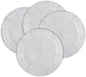 Lightnpro Beaded Placemats Set of 4-13 Inch Round Handmade Table Chargers - Rustic Farmhouse Glitz Table Décor for Dining Room, Christmas, Thanksgiving, Easter & Special Events- Whitish Silver