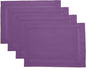 Solino Home Linen Placemats Set of 4 - Classic Hemstitch Purple Placemats 14 x 19 Inch - 100% Pure Linen Table Mats for Winter, Spring, Easter, Valentines