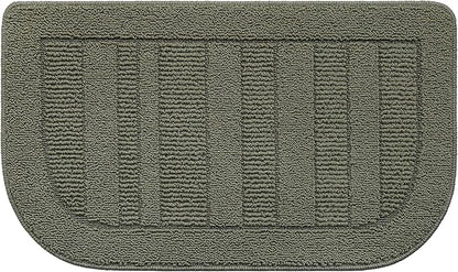 BEQHAUSE 30x18 Inch Kitchen Rug Mat Durable Kitchen Rugs Non-Slip Washable Absorbent Kitchen Mats for Floor Dirt-Resistant Semicircular Kitchen Mat (Green)