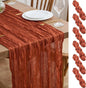 Asee'm 6pcs Terracotta Fall Cheesecloth Table Runner 10FT Boho Burnt Orange | by Aseem