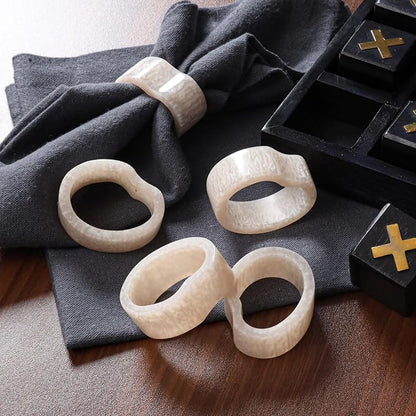 White Resin Napkin Rings, 2x2.25x0.75 in each, handcrafted resin, dining & - Image 9