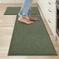 COSY HOMEER Kitchen Rugs and Mats 2PCS Non Slip Kitchen Mats for Floor Washable Stain Resistant Kitchen Runner Rug Sets Absorbent Kitchen Floor Mat 20"x32"+20"x48",Green