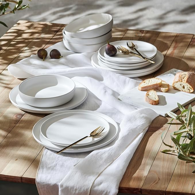 Porto by Stone Lain Macchio 24-Piece Premium Kitchen & Dining Dinnerware Set - Image 4