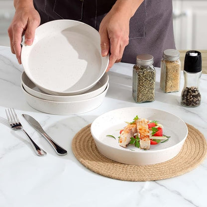 LIANYU 34oz Pasta Bowls, Ceramic Dinner Plate Bowls Set of 4 | 8.7’’ Wide - Image 8